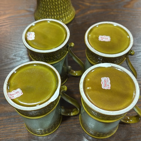 Norleans Japan Vintage MCM Green Ceramic Coffee Set | Carafe and mugs - Picture 10 of 11